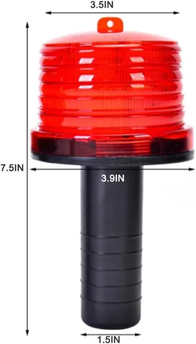 Vista 3 de Aolyty Luz solar de advertencia, lámpara LED de advertencia impermeable, luz de seguridad solar súper brillante con interruptor para construcción