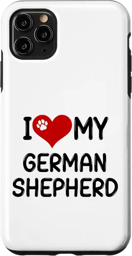 Vista 13 de I Love My German Shepherd Pet Dog Breed Retro Heart Case for iPhone 17