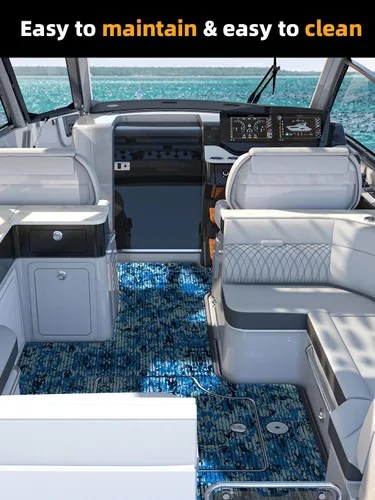 Vista 5 de FOCEAN Suelo de Barco de Espuma EVA Cubierta de Barco Suelo Marino Camuflaje Alfombrillas Marinas Autoadhesivas para Barcos Yate Kayak RV Ocean Camo