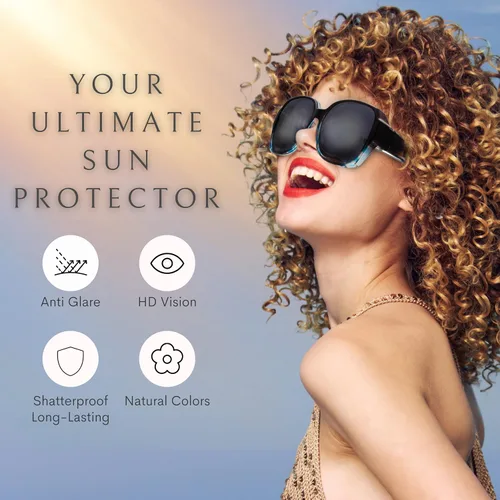 Vista 3 de BLUE CUT Gafas de sol polarizadas para mujer, con estilo protector solar con clip sobre gafas graduadas