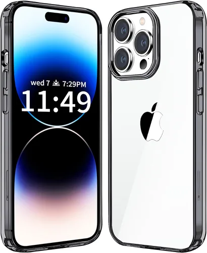 Vista 11 de JJGoo Funda transparente compatible con iPhone 14 Pro, no amarillea, a prueba de golpes, para 14 Pro, delgada, antiarañazos, carcasa protectora