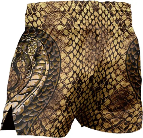 Vista 2 de Pantalones cortos de boxeo Muay Thai de piel de serpiente para hombre
