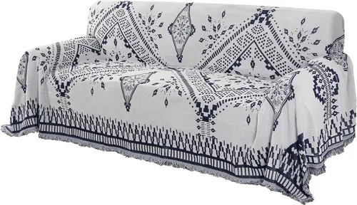 Vista 30 de H.VERSAILTEX Fundas de Sofá de Algodón Funda de Sofá Funda Protectora de Sofá para la Mayoría de Sofás de Diferentes Formas, Presenta Jacquard Verde