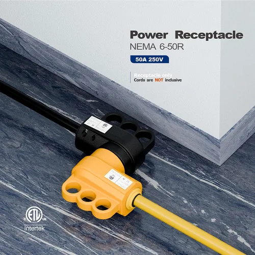 Vista 6 de Receptáculo de soldador hembra Nema 6-50R, enchufe de 3 clavijas ETL de 50 A