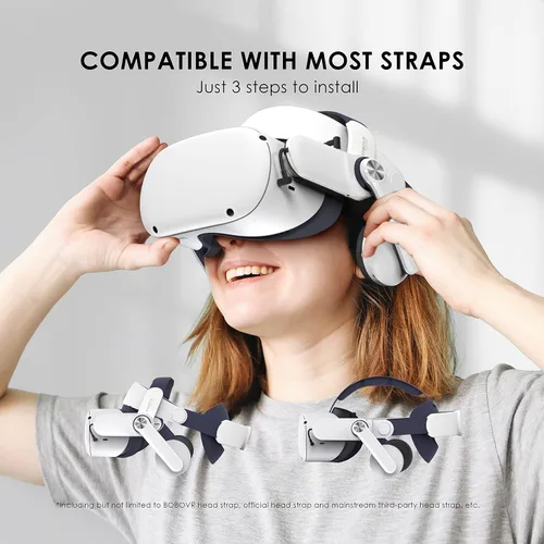 Vista 2 de BOBOVR Auriculares A2 Air VR compatibles con Quest2, diseño magnético de doble orejera