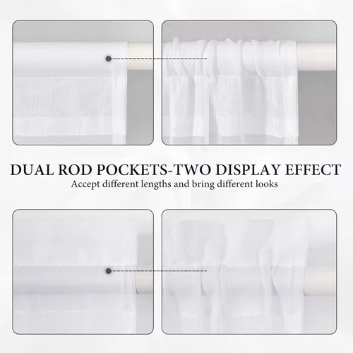 Vista 12 de MIULEE Cortinas Transparentes Laterales para Puerta Francesa con Filtrado de Luz, Tratamiento de Ventana, 2 Paneles de 25 x 40 Pulgadas con Beige