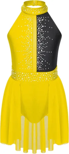 Vista 15 de CHICTRY Kids Girls Sparkly Rhinestone Ballet Gymnastics Leotards Modern Lyrical Dance Costume