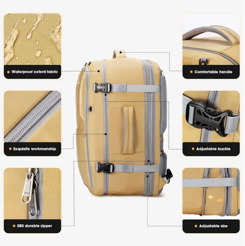 Vista 4 de Maelstrom Mochila de transporte de 40-50L, mochila de viaje grande para hombres y mujeres, mochila para laptop aprobada por la TSA de 17.3 pulgadas