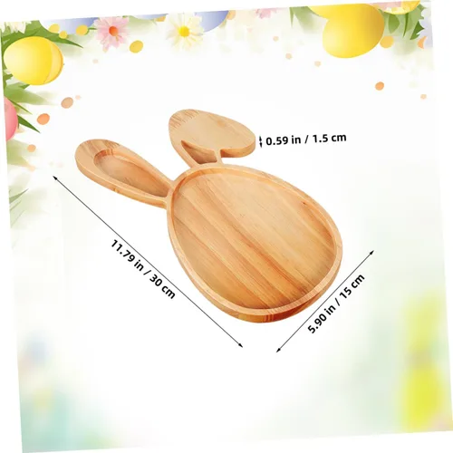 Vista 2 de Cabilock Tabla de cortar de conejo de Pascua, tabla de cortar de cocina, plato de conejo en forma de queso, postre, bandeja para servir charcutería