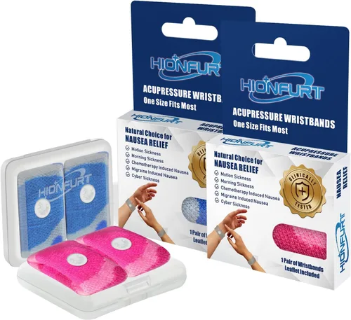 Vista 20 de Hionfurt Bandas de mareo por movimiento, pulsera antináuseas para adultos y niños, alivio de náuseas matutinas para mujeres embarazadas, alivio