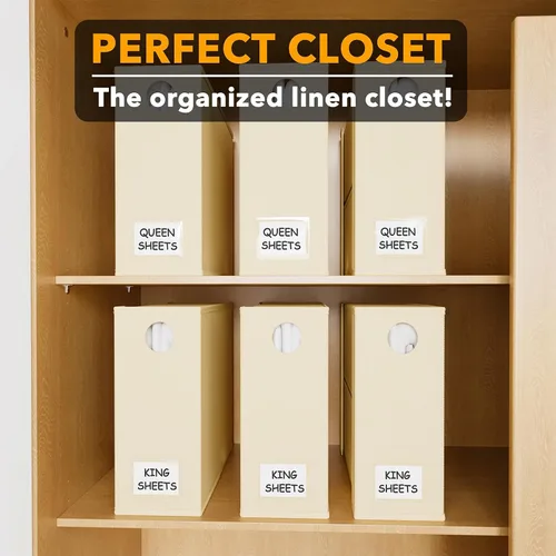 Vista 5 de SpaceAid Paquete de 6 Organizadores y Almacenamiento de Sábanas de Cama, Organizador de Sábanas Plegable con Ventana para Armario de Ropa Blanca