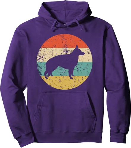 Vista 11 de Sudadera con capucha de pastor alemán, diseño retro de perro pastor alemán, Negro, S