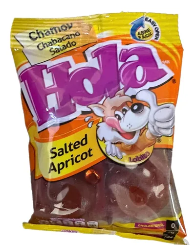 Vista 4 de Hola Lobito Chamoy Rojo Albaricoques Salados 3.5oz Paquete de 4