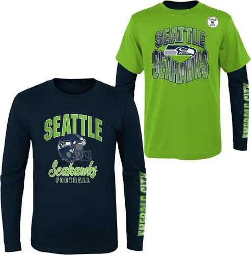 Vista 23 de NFL Conjunto de 3 Camisetas y Camisas de Manga Larga para Niños y Jóvenes 8-20, Colores del Equipo del Día del Juego