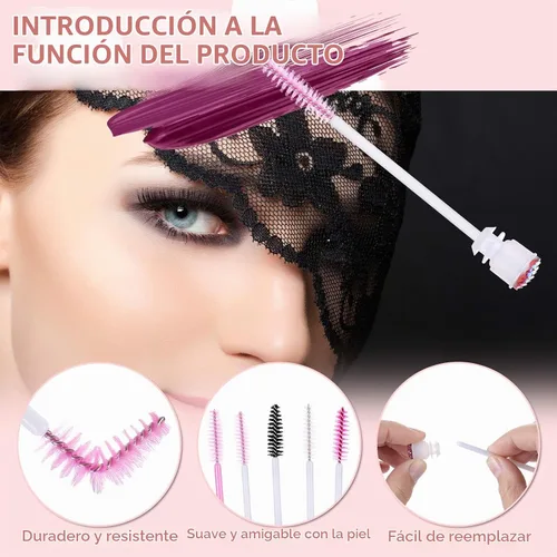 Vista 4 de Dming - Cepillo para pestañas, herramienta de maquillaje, suministros para extensiones de pestañas, cepillo de limpieza, rímel con diamante, 50