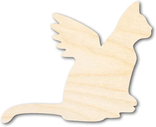 Vista 4 de Artesanía para mascotas con forma de ángel de madera sin terminar hasta 46 pulgadas, 3 pulgadas/1/8 pulgadas