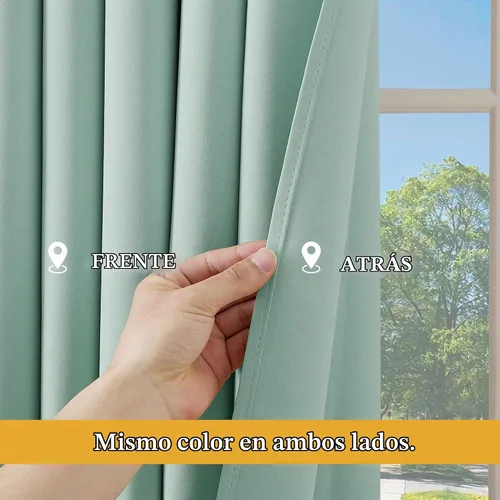 Vista 3 de RYB HOME - Cortinas para armario de 36 pulgadas, cortinas para oscurecer la habitación con ojales resistentes a la oxidación, cortinas de Aqua