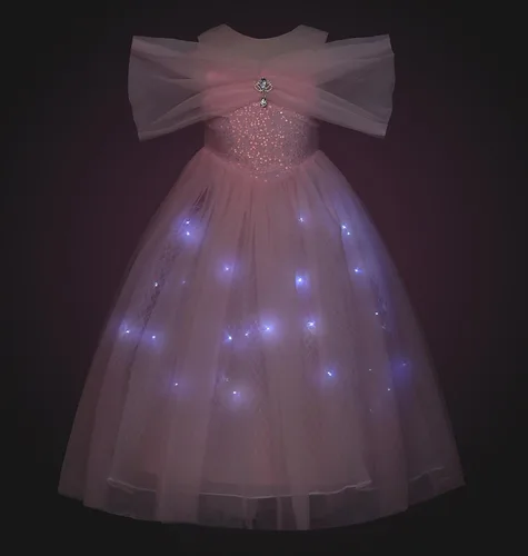 Vista 2 de Disfraz de princesa iluminado para Halloween, vestido de princesa con accesorios