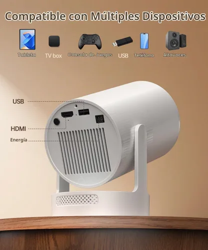 Vista 7 de Magcubic Mini proyector con WiFi 6 y Bluetooth 5.4【Enfoque eléctrico】 A-blanco