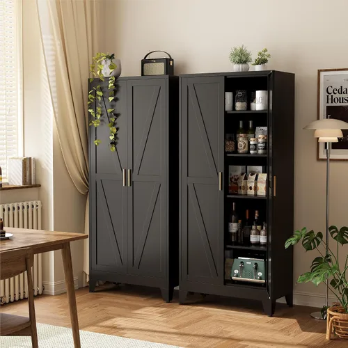 Vista 34 de COFaR Soporte de TV para televisores de hasta 75 pulgadas, consola multimedia de 40 pulgadas de largo con puertas de ventilación, centro de Negro