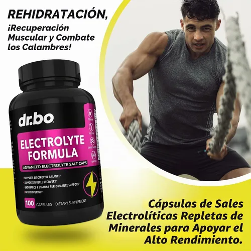 Vista 5 de Suplemento de pastillas de electrolitos - Cápsulas de electrolitos con potasio, magnesio, sodio, cloruro, reemplazo de calcio para suplementos
