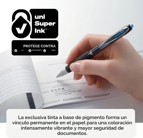 Vista 7 de Uniball 207 - Bolígrafos de gel retráctiles con cinta rosa, punta media (0.028 in), negro, paquete de 12
