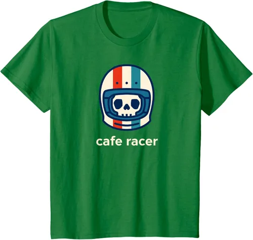 Vista 39 de Cafe Racer Moda Simple Casco Diseño Motocicleta Camiseta Negro