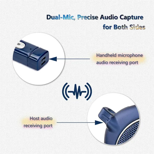 Vista 3 de TransBee Dispositivo de traductor de voz portátil de dos vías, traducción instantánea multilingüe en tiempo real, traductor de micrófono doble