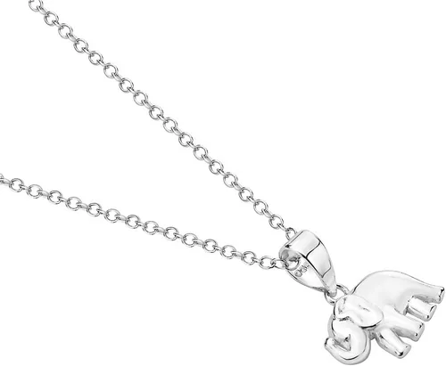 Vista 2 de My Daily Styles Collar con colgante de elefante clásico pulido de plata de ley 925