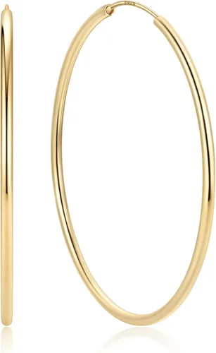 Vista 26 de ChicSilver Aretes de aro de plata de ley para mujer, aros de plata de ley 14k dorado