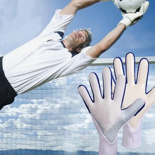 Vista 7 de Guantes de portero de fútbol prémium sin muñeca, guantes de portero con látex de 0.157 in para súper agarre y protección, antideslizantes