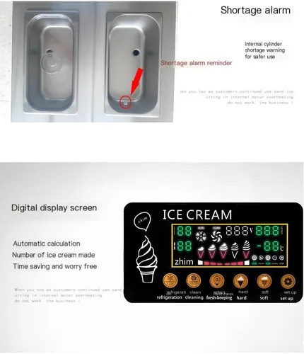 Vista 4 de Electric Soft Serve Ice Cream Machine, Stainless Steel Commercial Dessert Maker for Shops and Cafes,28L