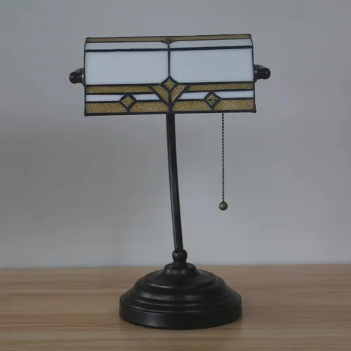 Vista 6 de Baroque Stained Glass Deskp with Pull Cswitch Style Bankerp for Liviroom Office Bedroom Antzinc Base Traditional Tablep for Bedside or Desk Use/I