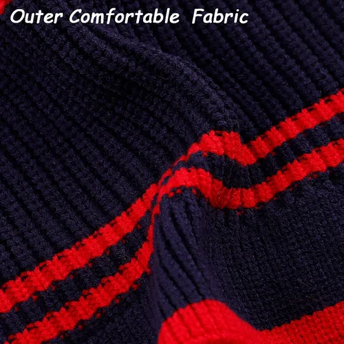 Vista 6 de Gorro de invierno de punto para bebés y niñas pequeños, bufanda con orejeras y capucha con forro polar