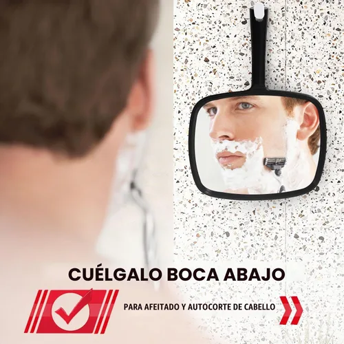 Vista 5 de MIRRORVANA Espejo de mano con mango ergonómico para maquillaje, 8" x 11