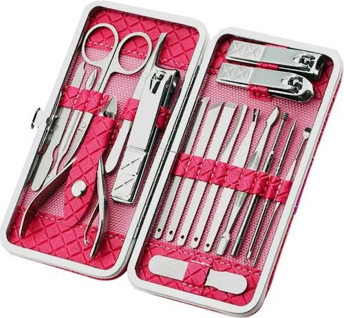 Vista 8 de Juego de manicura profesional para cortaúñas y pedicura, 18 piezas Kit de manicura de acero inoxidable, herramientas para el cuidado de uñas