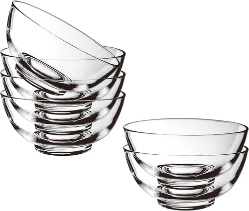 Vista 10 de Juego de 6 Cuencos Pequeños de Vidrio - Cuencos de Vidrio Transparente para Preparación - Cuencos de Servir para Postre, Dulces, Nueces, Helado