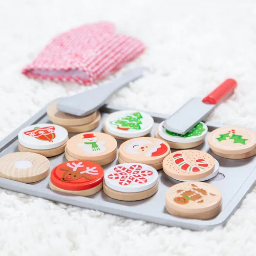Vista 8 de Melissa & Doug, juego para cortar y hornear galletas de Navidad de madera