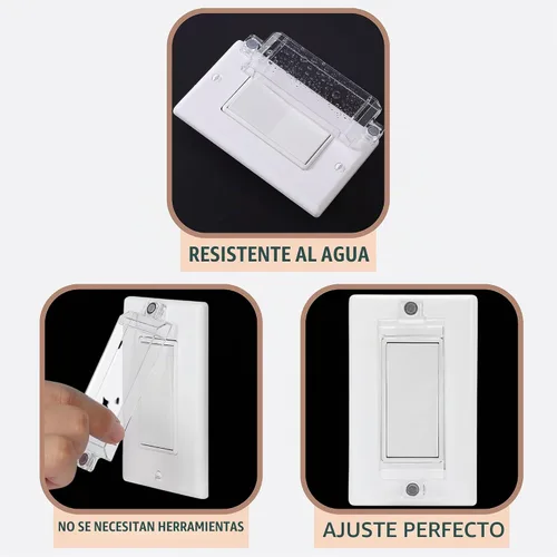 Vista 4 de Bates - Protector magnético para interruptor de luz, paquete de 2, transparente, a prueba de niños, cerradura, protector de interruptor de pared