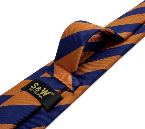 Vista 35 de S&W SHLAX&WING Corbata para hombres Lazos a rayas verde, amarillo y azul para trajes de negocios