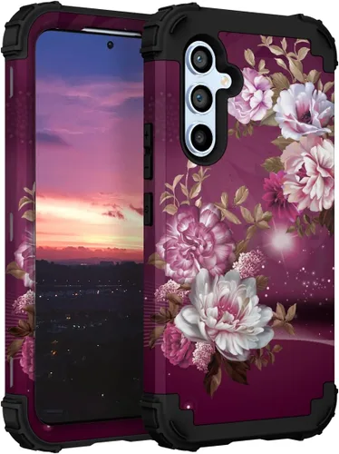 Vista 63 de Hocase Funda para Galaxy A37 5G, protección resistente a prueba de golpes, parachoques de goma de silicona suave+funda protectora híbrida
