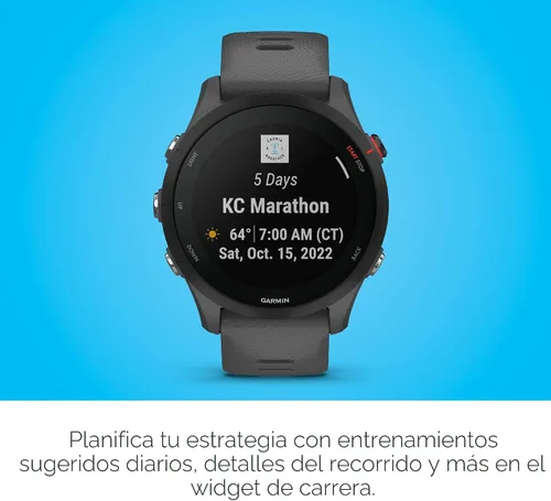 Vista 6 de Garmin Forerunner® 255, reloj inteligente GPS para correr, información avanzada, batería de larga duración, gris pizarra