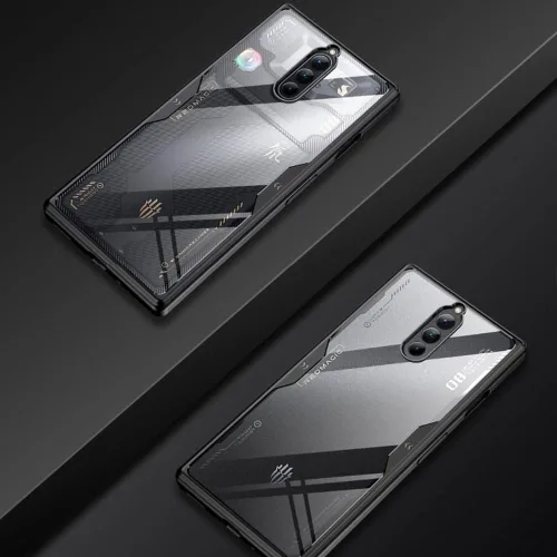 Vista 7 de QUIETIP Funda para Red Magic 8 Pro / 8S Pro con protector de pantalla, parte trasera dura transparente de policarbonato a prueba de golpes, borde