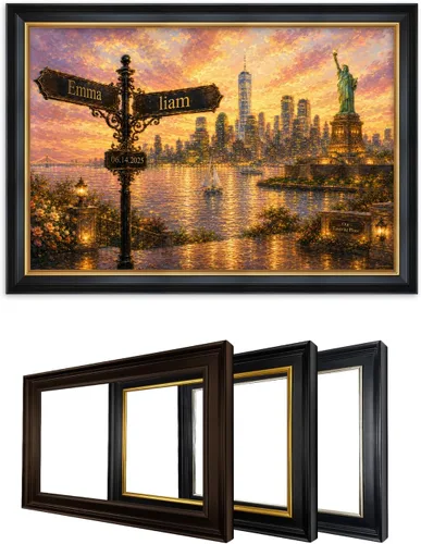 Vista 186 de IPIC - Personalized Framed Canvas with Custom Street Sign in Boston Personalized Street Signs with Names, Custom Canvas Print, Boston Sunset