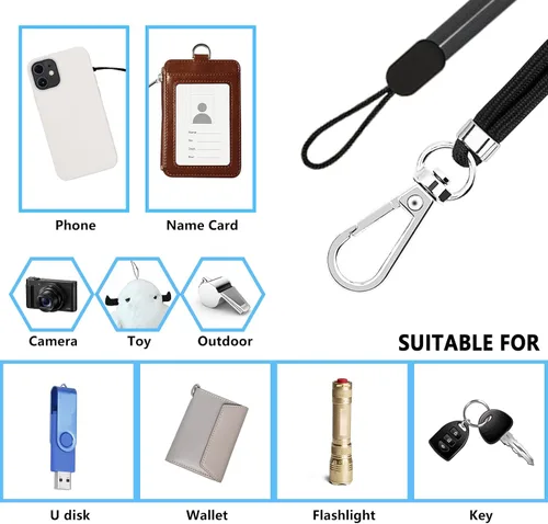 Vista 6 de Cordón universal para teléfono celular, 2 correas cruzadas para teléfono para mujer, 2 correas para teléfono de muñeca y 4 conectores mejorados