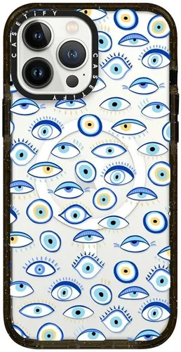 Vista 214 de CASETiFY Funda Impact para iPhone 13 [Protección contra caídas de grado militar 4X de 8.2 pies/Compatible con Magsafe] - #1 Mom - Transparente