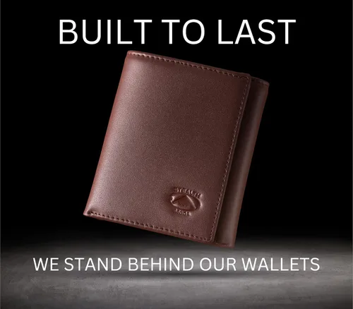 Vista 50 de Stealth Mode Cartera de cuero triple RFID para hombres con soporte de identificación abatible (negro)