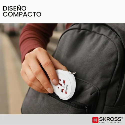 Vista 7 de Skross Adaptador de viaje del mundo a Europa, blanco