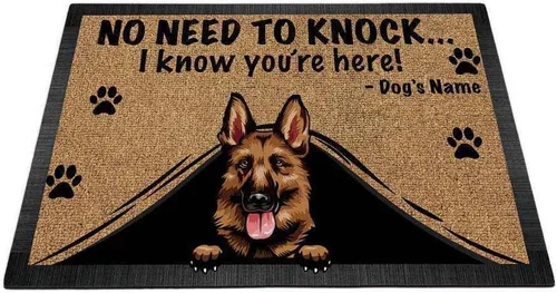Vista 23 de Felpudo personalizado Peeking Dog English Bulldog No Need to Knock I Konw You're Here 23.6 x 15.7 pulgadas Bulldog-1 Inglés