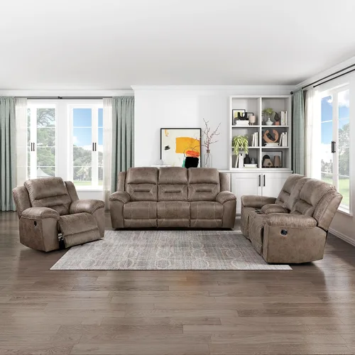 Vista 10 de Lexicon Juego de sala de estar reclinable, sofás reclinables manuales de pared, sofás para sala de estar, asientos de cine en casa, incluye sofá